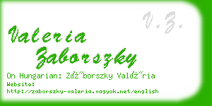 valeria zaborszky business card